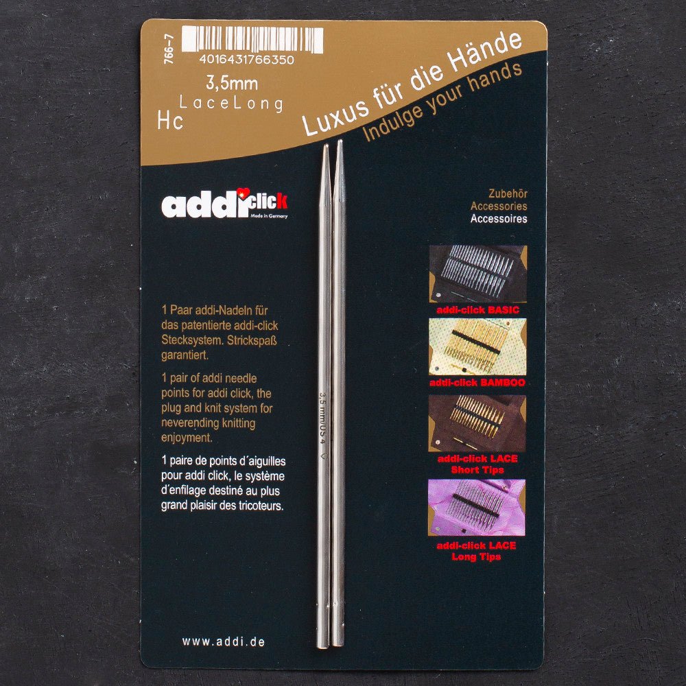 Addi Click Lace 3,5mm Değiştirilebilir Uzun Uçlu Dantel Şişi - 766-7 - Hobium